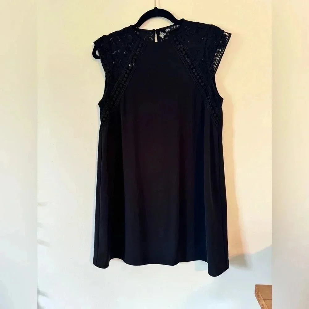 Zara size sm‎ black lightweight women’s mini dress
